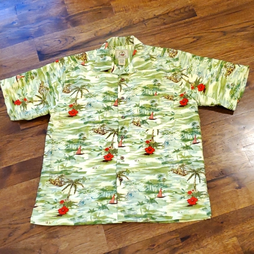 Mens Joe Marlin tropical print button down size L